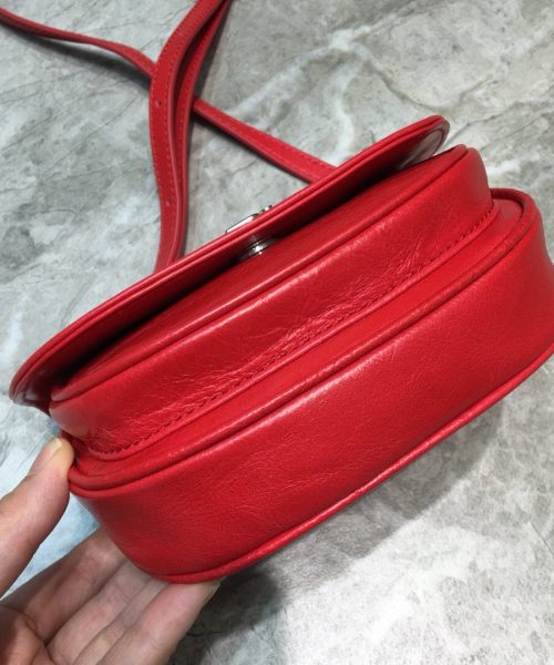 Balenciaga Leader Soft Round Cross Bag In Red, For Women, Women's Bags 6.3in/16cm