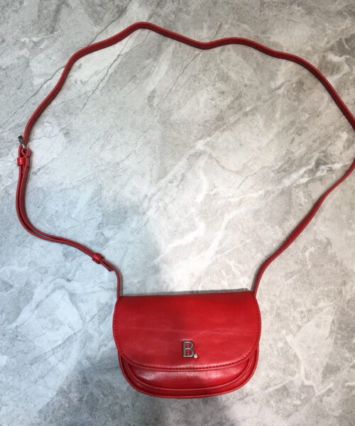 Balenciaga Leader Soft Round Cross Bag In Red, For Women, Women's Bags 6.3in/16cm