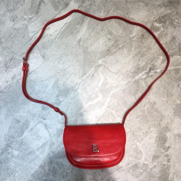 Balenciaga Leader Soft Round Cross Bag In Red, For Women, Women's Bags 6.3in/16cm