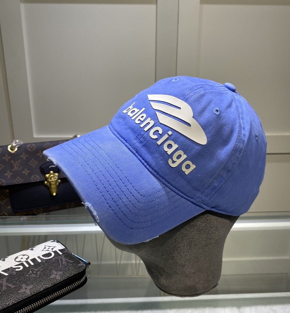 Balenciaga Logo Cap In Blue