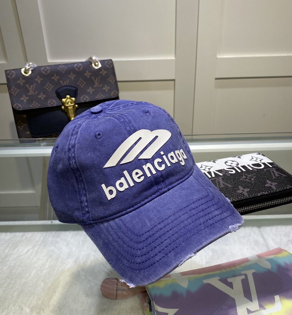 Balenciaga Logo Cap In Blue