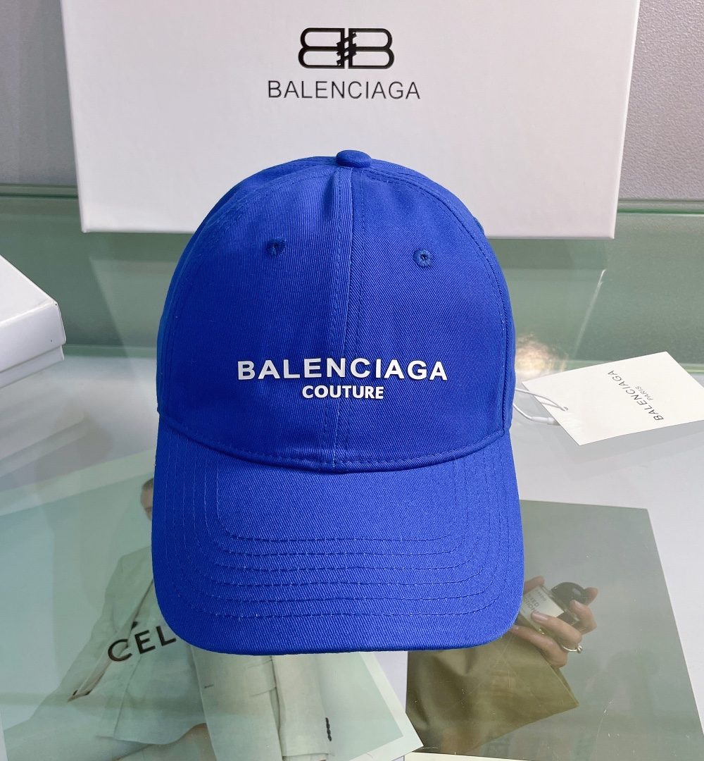 Balenciaga Logo Cap In Blue
