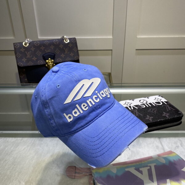 Balenciaga Logo Cap In Blue