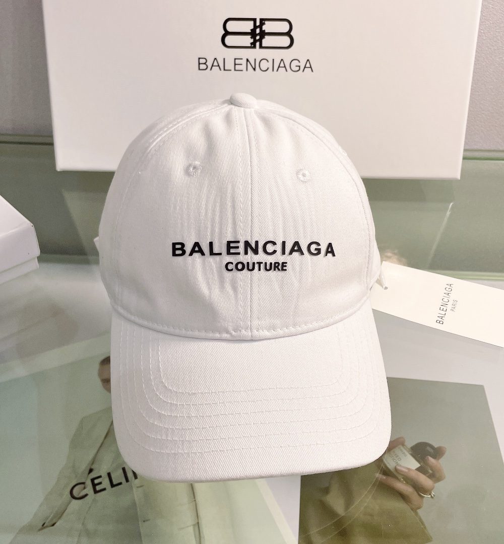 Balenciaga Logo Cap In White