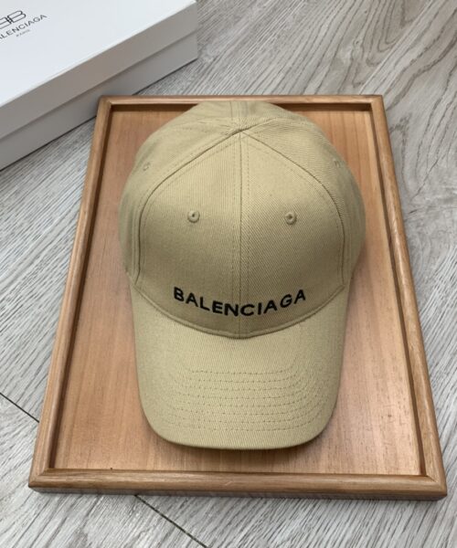 Balenciaga Logo Front Cap In Beige