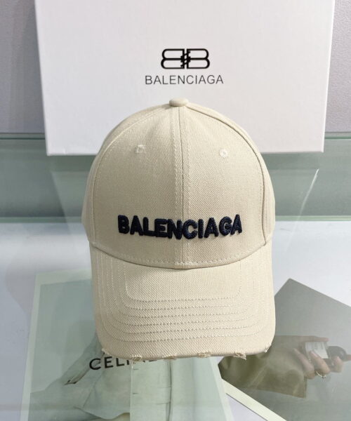 Balenciaga Logo Front Cap In Beige