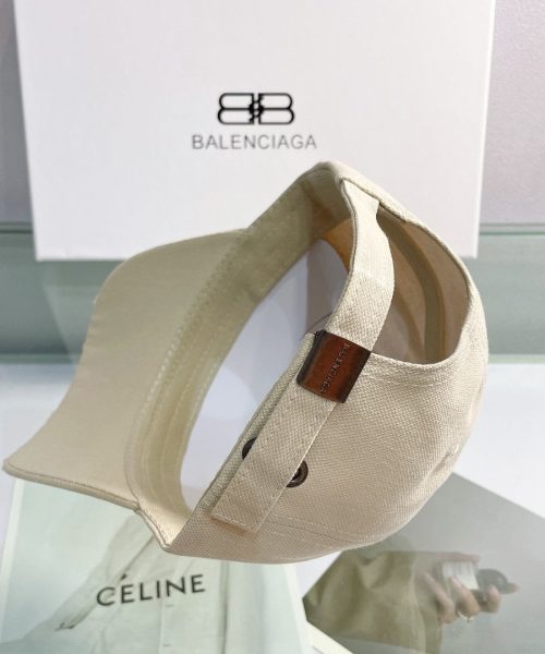 Balenciaga Logo Front Cap In Beige