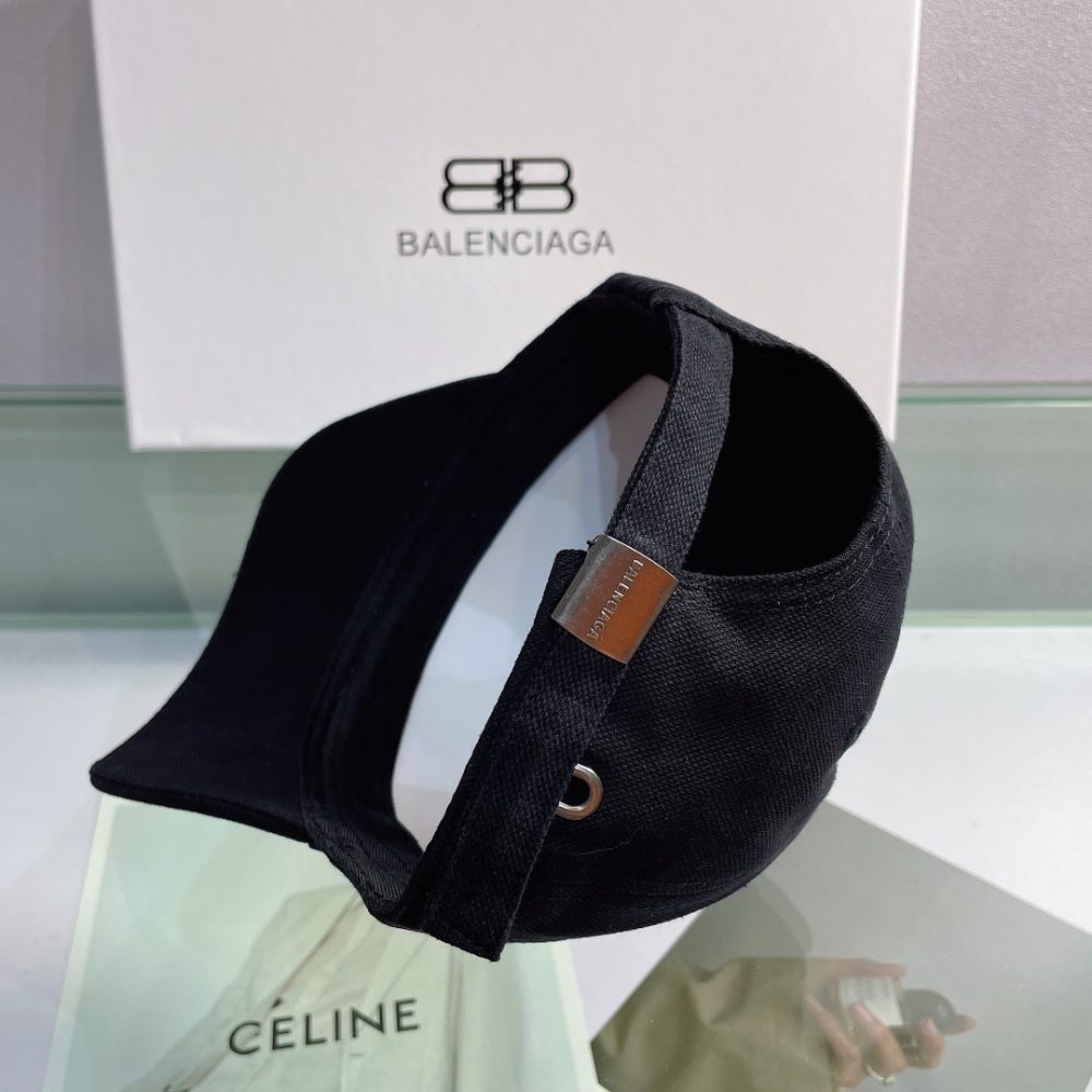 Balenciaga Logo Front Cap In Black - Image 3