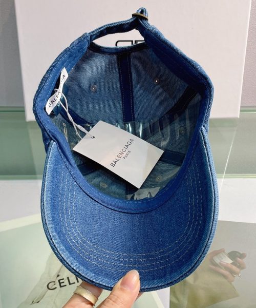 Balenciaga Logo Front Cap In Blue