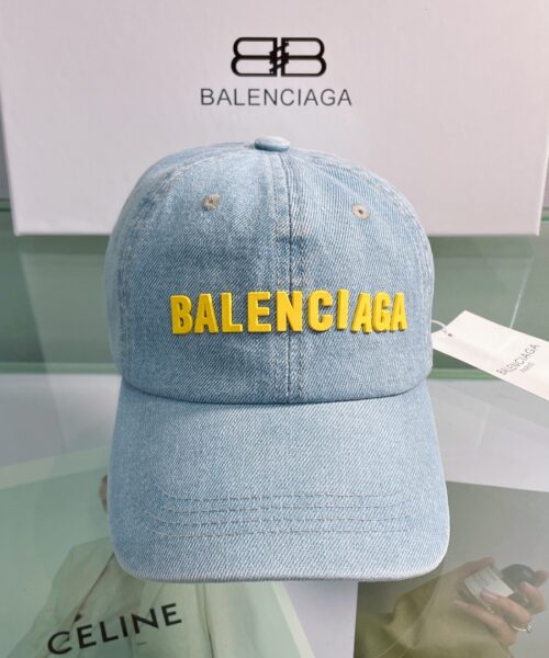 Balenciaga Logo Front Cap In Blue