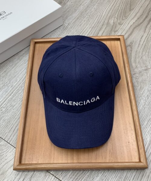 Balenciaga Logo Front Cap In Blue