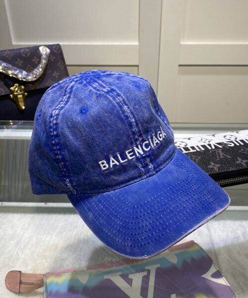 Balenciaga Logo Front Cap In Blue