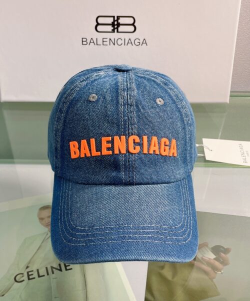 Balenciaga Logo Front Cap In Blue