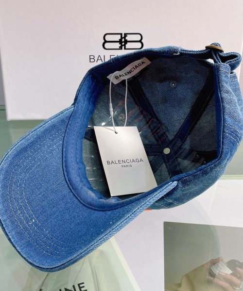Balenciaga Logo Front Cap In Blue