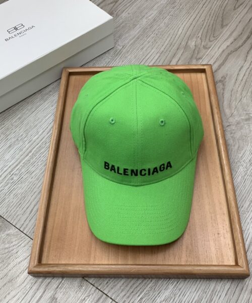 Balenciaga Logo Front Cap In Green