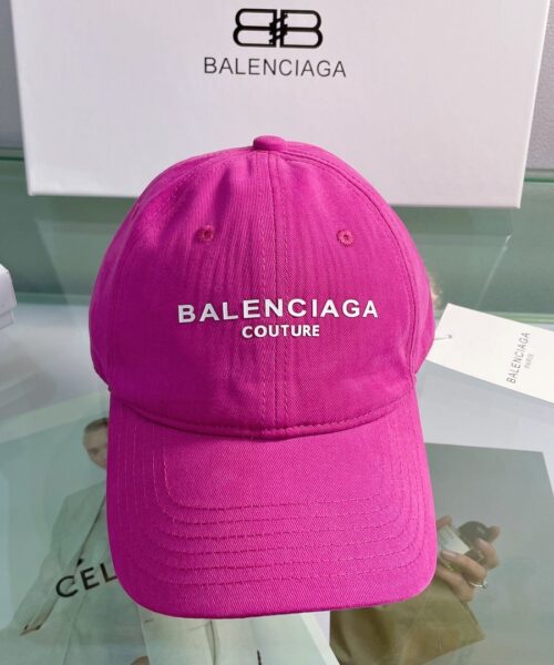 Balenciaga Logo Front Cap In Pink