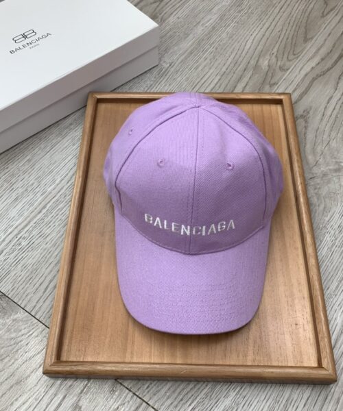 Balenciaga Logo Front Cap In Purple