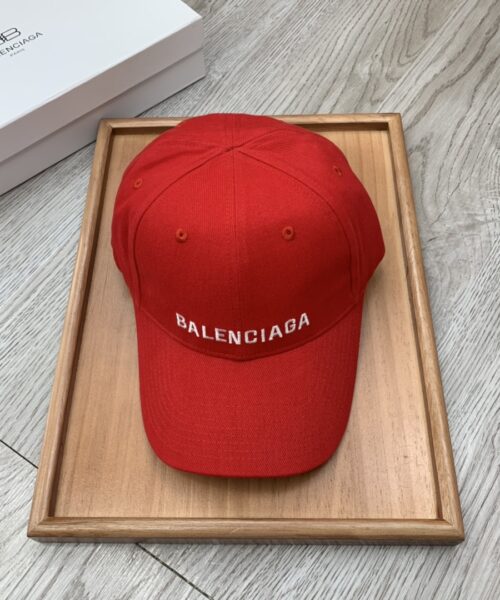 Balenciaga Logo Front Cap In Red