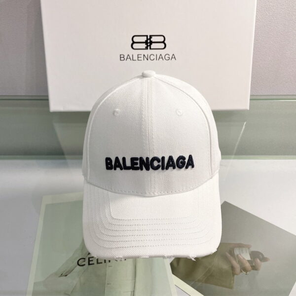 Balenciaga Logo Front Cap In White