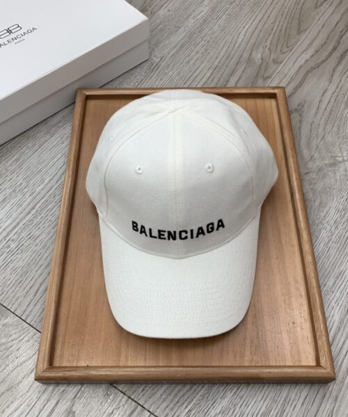 Balenciaga Logo Front Cap In White
