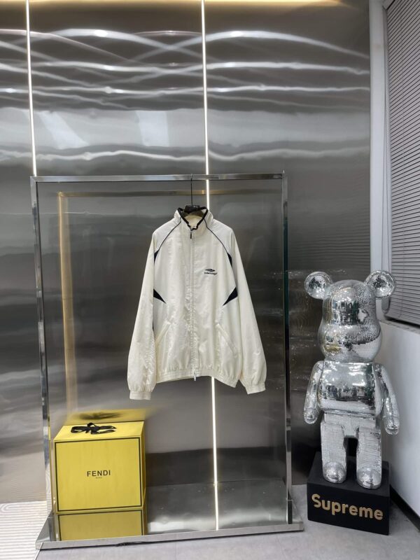 Balenciaga Logo Track Jacket White For Women