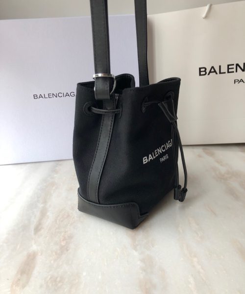 Balenciaga Navy Cabas Linen Crossbody Bag In Black, For Women, Women's Bags 9.8in/25cm
