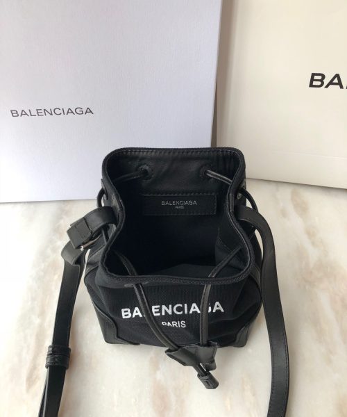Balenciaga Navy Cabas Linen Crossbody Bag In Black, For Women, Women's Bags 9.8in/25cm