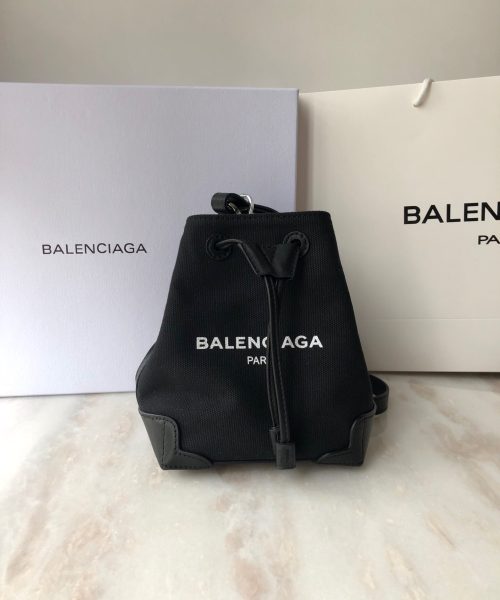 Balenciaga Navy Cabas Linen Crossbody Bag In Black, For Women, Women's Bags 9.8in/25cm