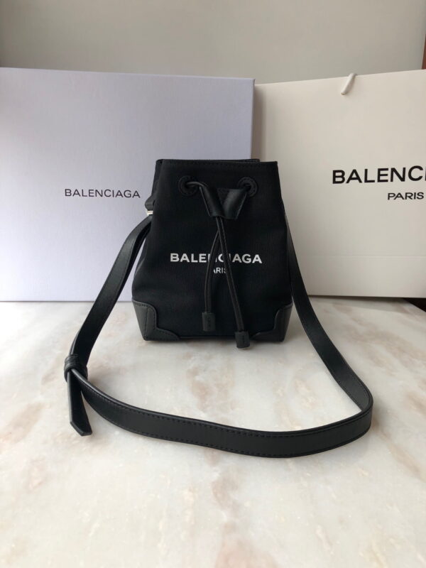 Balenciaga Navy Cabas Linen Crossbody Bag In Black, For Women, Women's Bags 9.8in/25cm