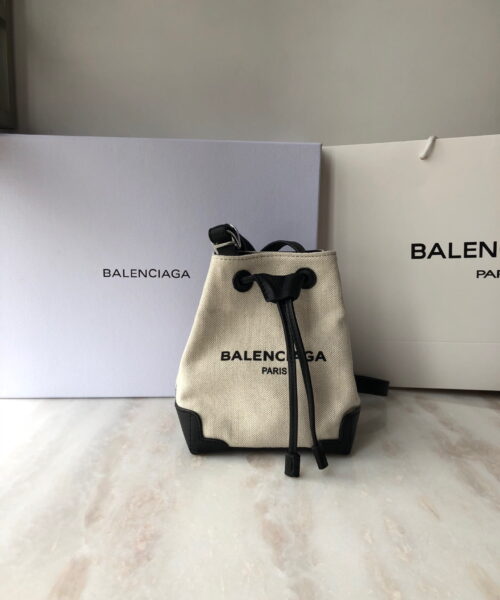 Balenciaga Navy Cabas Linen Crossbody Bag In White, For Women, Women's Bags 9.8in/25cm