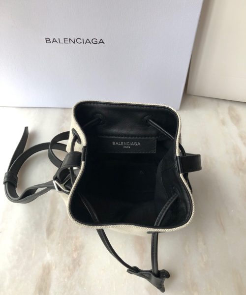 Balenciaga Navy Cabas Linen Crossbody Bag In White, For Women, Women's Bags 9.8in/25cm