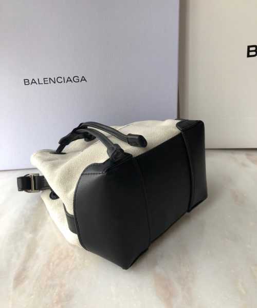 Balenciaga Navy Cabas Linen Crossbody Bag In White, For Women, Women's Bags 9.8in/25cm