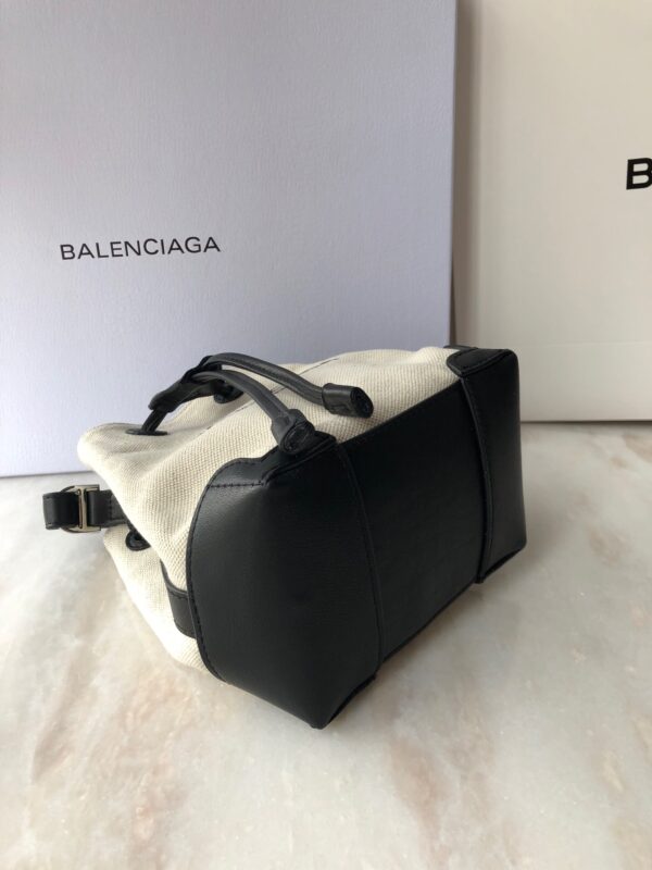 Balenciaga Navy Cabas Linen Crossbody Bag In White, For Women, Women's Bags 9.8in/25cm