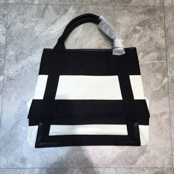 Balenciaga Navy Medium Cabas Tote Bag In Black And White, For Women, Women's Bags 14.1in/36cm