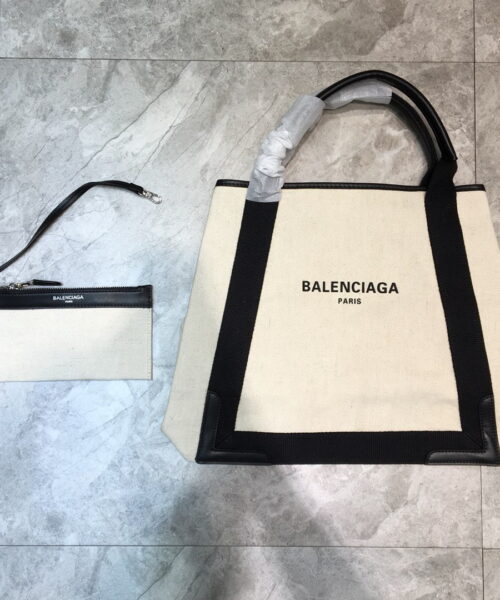 Balenciaga Navy Medium Cabas Tote Bag In Black, For Women, Women's Bags 14.1in/36cm 5812922HH3N9260