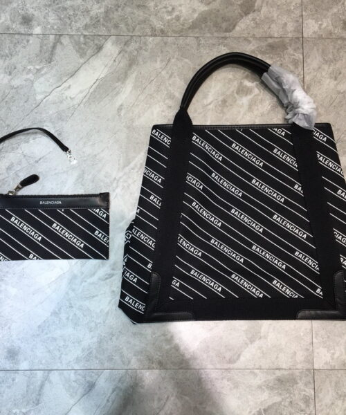 Balenciaga Navy Medium Cabas Tote Bag In Black, For Women, Women's Bags 14.1in/36cm