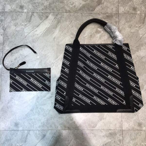 Balenciaga Navy Medium Cabas Tote Bag In Black, For Women, Women's Bags 14.1in/36cm