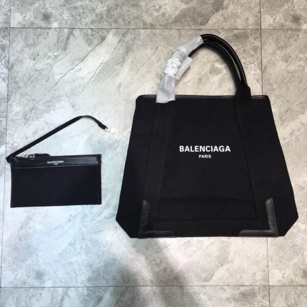 Balenciaga Navy Medium Cabas Tote Bag In Black, For Women, Women's Bags 14.1in/36cm