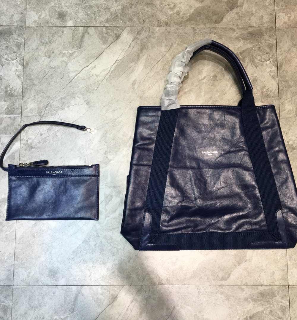 Balenciaga Navy Medium Cabas Tote Bag In Blue, For Women, Women's Bags 14.1in/36cm