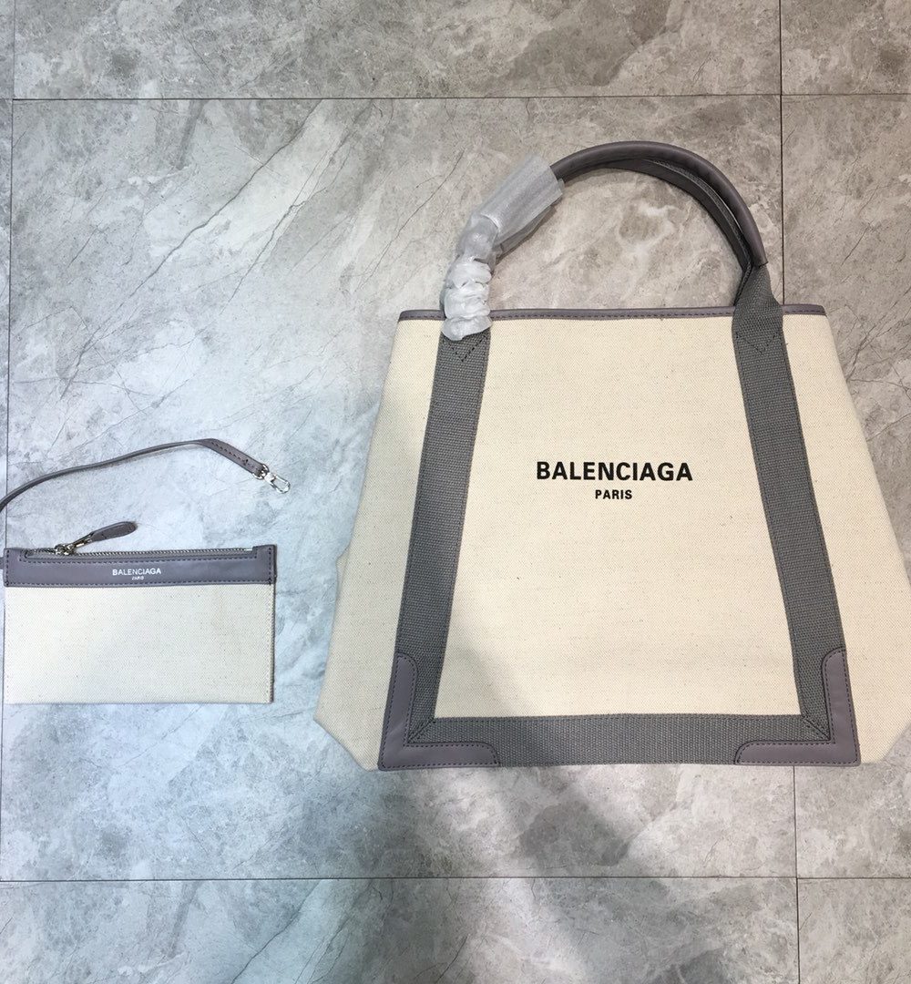 Balenciaga Navy Medium Cabas Tote Bag In Gray, For Women, Women's Bags 14.1in/36cm