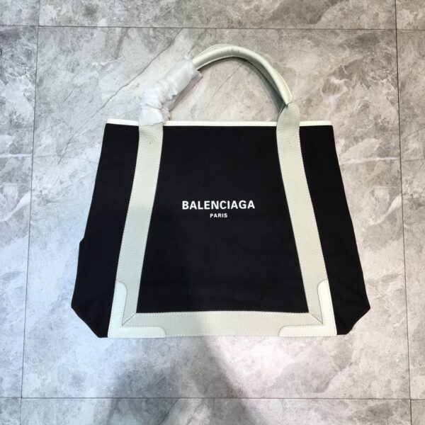 Balenciaga Navy Medium Cabas Tote Bag In White, For Women, Women's Bags 14.1in/36cm