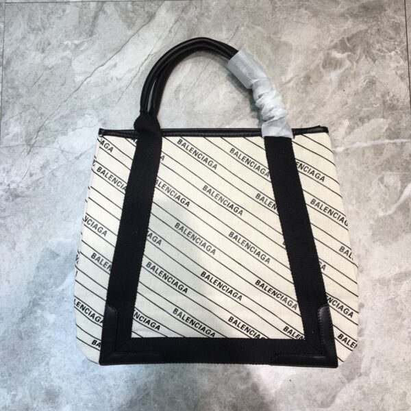 Balenciaga Navy Medium Cabas Tote Bag In White, For Women, Women's Bags 14.1in/36cm