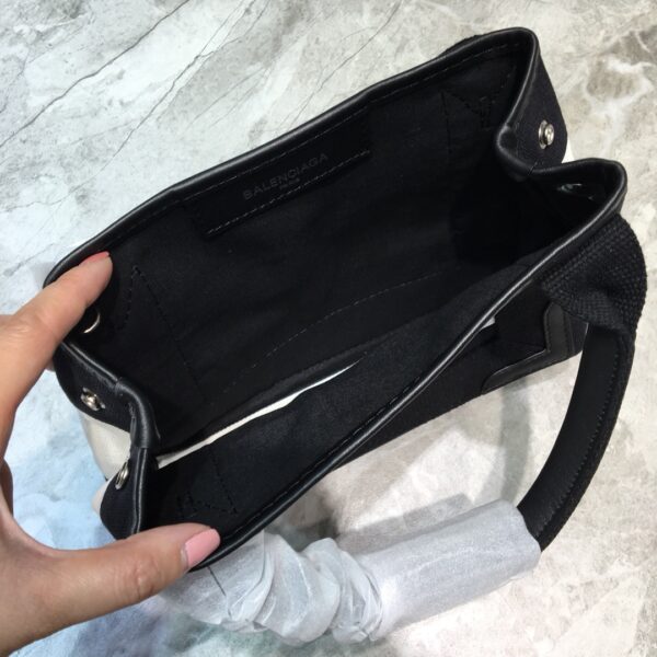 Balenciaga Navy Small Cabas Tote Bag In Black And White, For Women, Women's Bags 18.5in/47cm