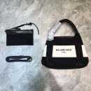 Balenciaga Navy Small Cabas Tote Bag In Black And White, For Women, Women's Bags 18.5in/47cm