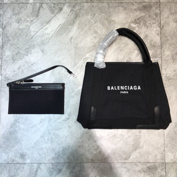 Balenciaga Navy Small Cabas Tote Bag In Black, For Women, Women's Bags 18.5in/47cm 3399332HH3N1000