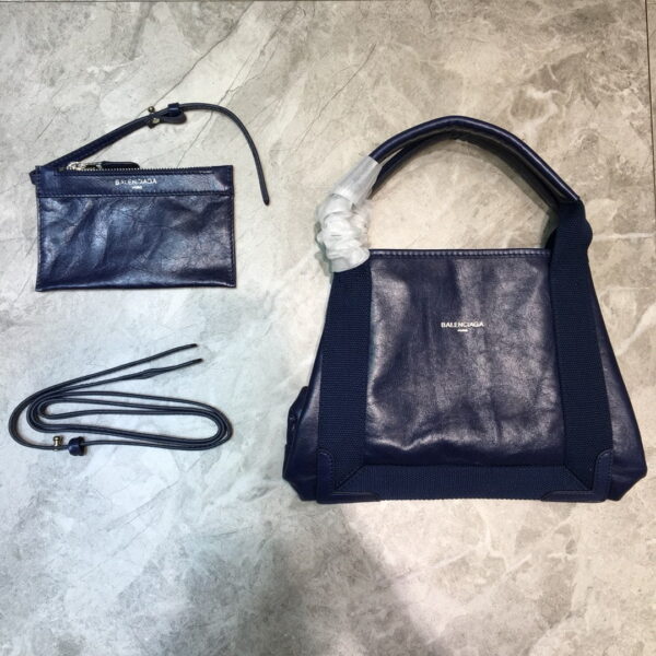 Balenciaga Navy Small Cabas Tote Bag In Blue, For Women, Women's Bags 18.5in/47cm