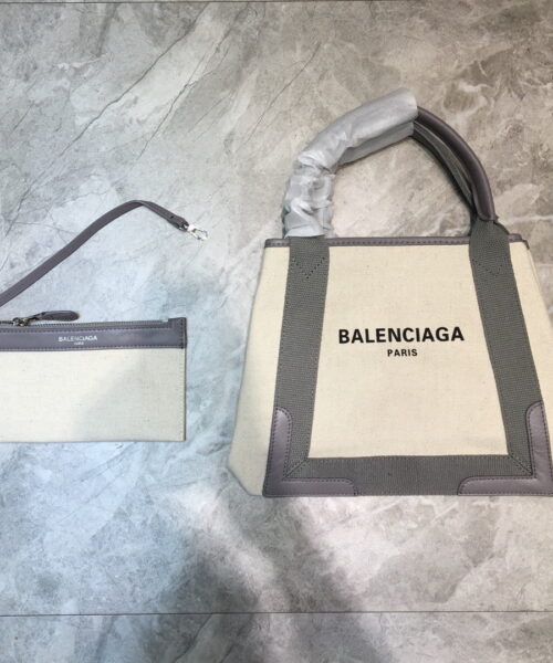 Balenciaga Navy Small Cabas Tote Bag In Gray, For Women, Women's Bags 18.5in/47cm