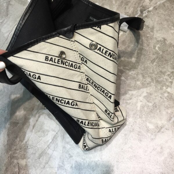 Balenciaga Navy Small Cabas Tote Bag In White, For Women, Women's Bags 18.5in/47cm