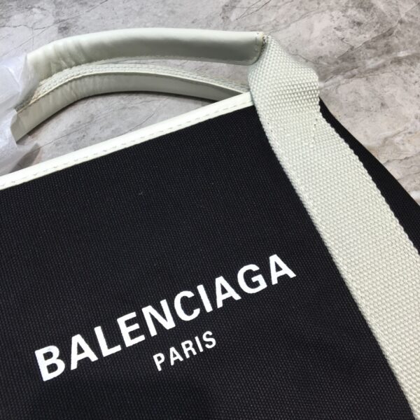 Balenciaga Navy Small Cabas Tote Bag In White, For Women, Women's Bags 18.5in/47cm