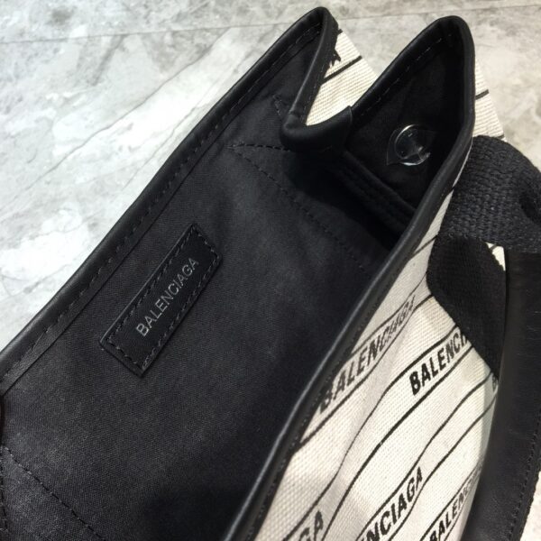 Balenciaga Navy Small Cabas Tote Bag In White, For Women, Women's Bags 18.5in/47cm